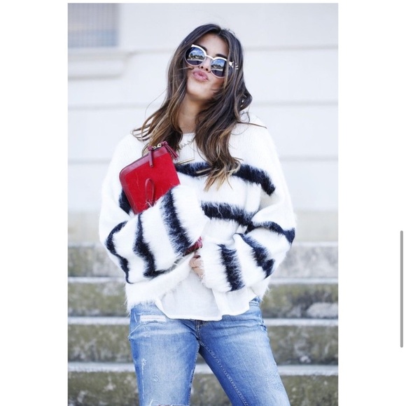 Striped Fuzzy Sweater - Picture 6 of 6